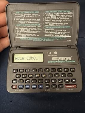 Seiko Instruments SII Berlitz Spanish-English Translator Handheld New Battery